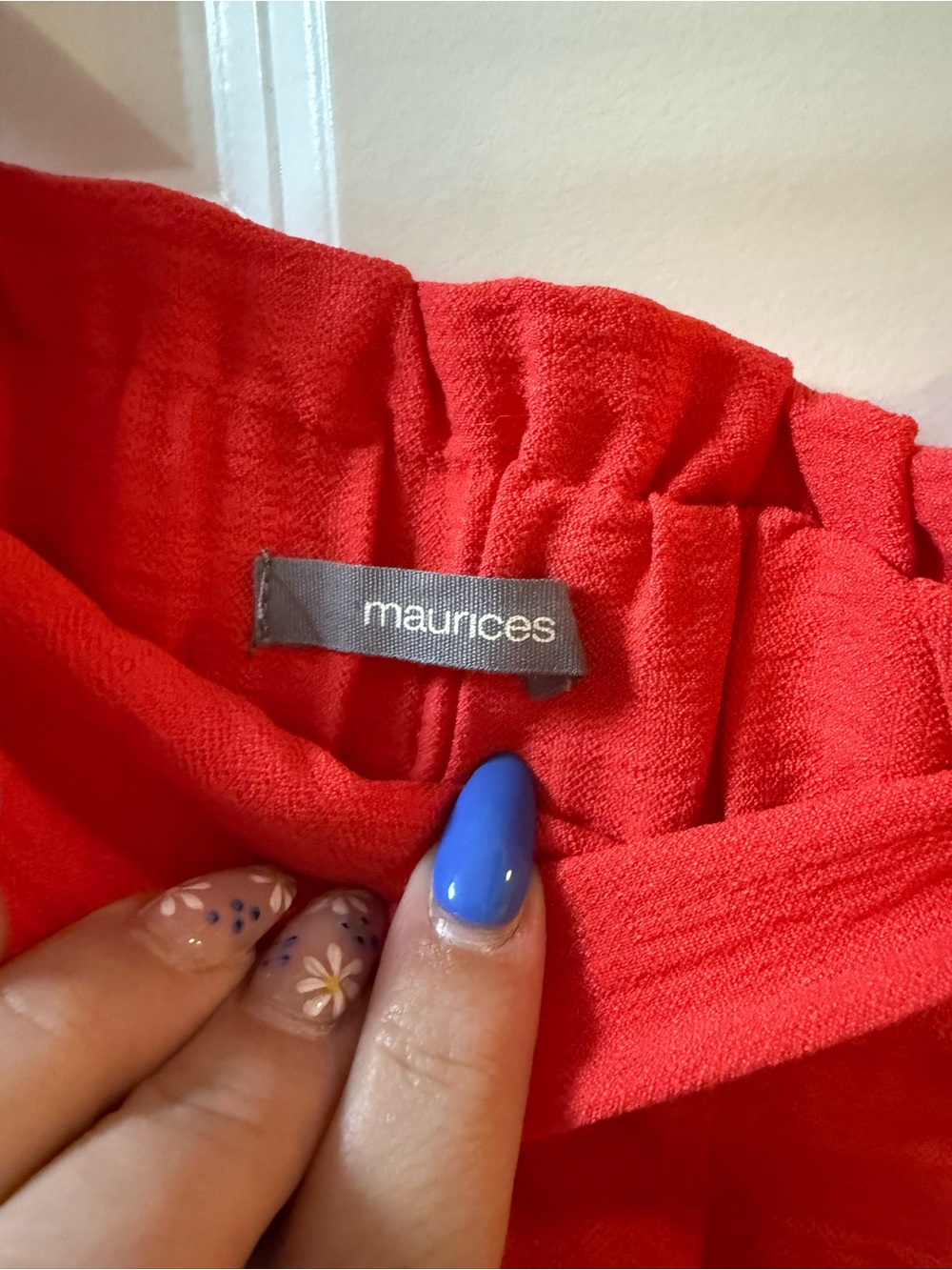 Maurices Red High-Waist Tie-Front Women’s Shorts - Picture 3 of 5